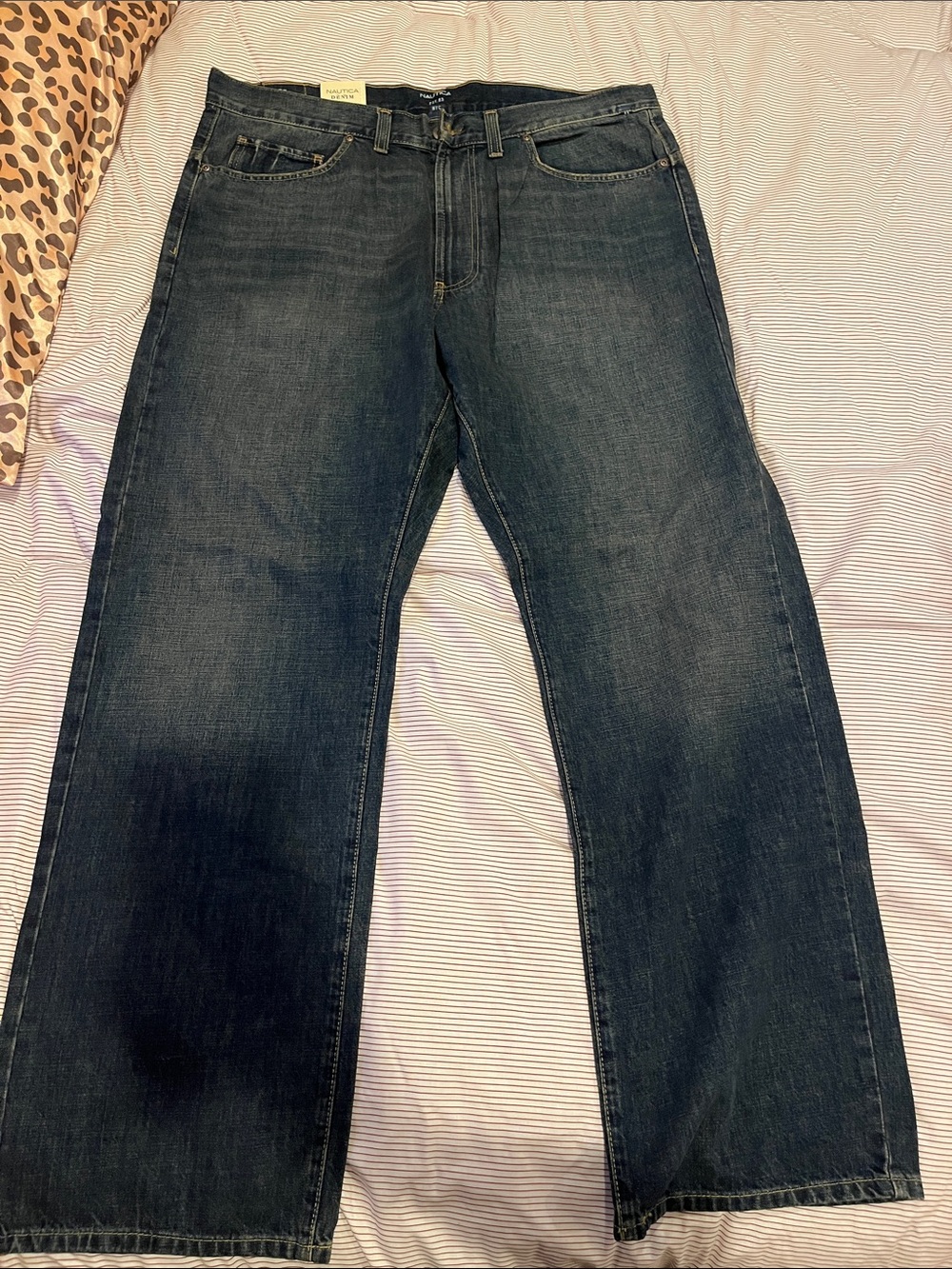 Nautica Men's Dark Blue Bootcut Jeans